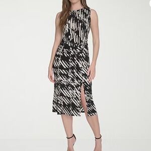 marc new york sleeveless  midi abstract sheth dress size 8